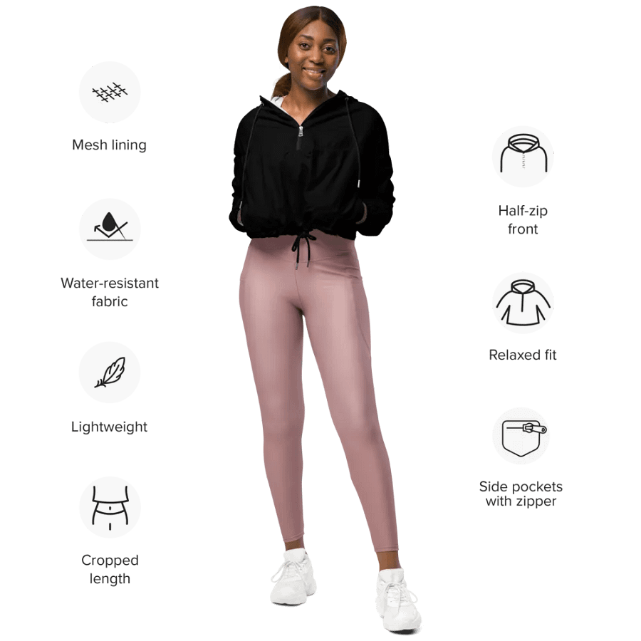 Fight Hard Earn Respect - Women's Cropped Windbreaker product image (11)