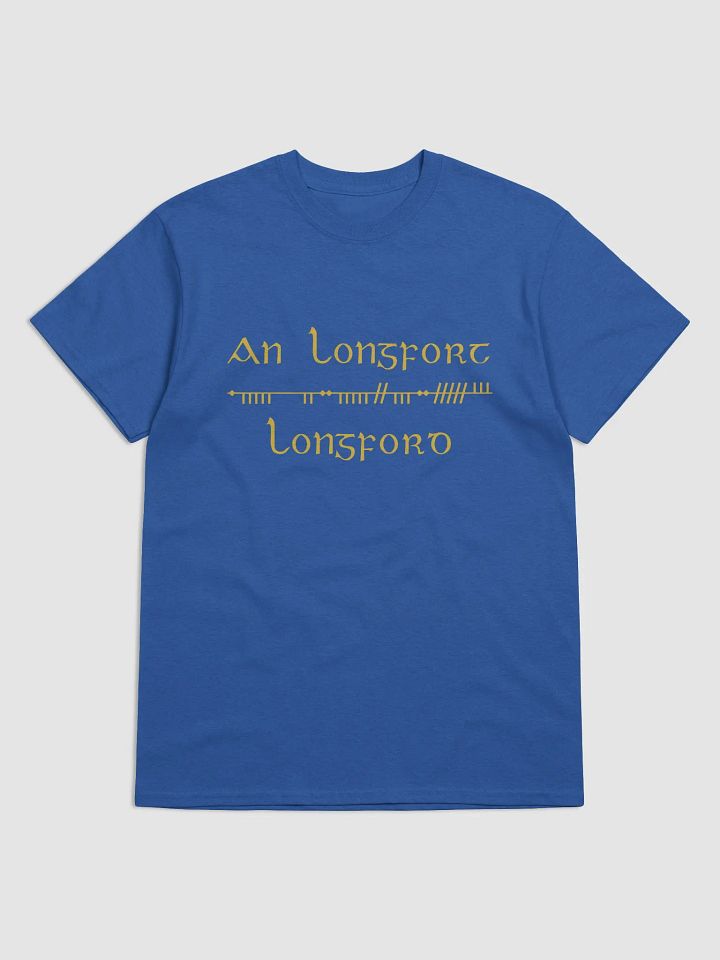 Longford/An Longfort Scholastic style Ogham blue printed T-shirt product image (1)