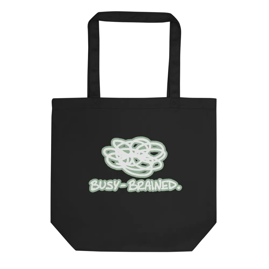 BUSY-BRAINED (lined design, #96B697) tote bag product image (1)
