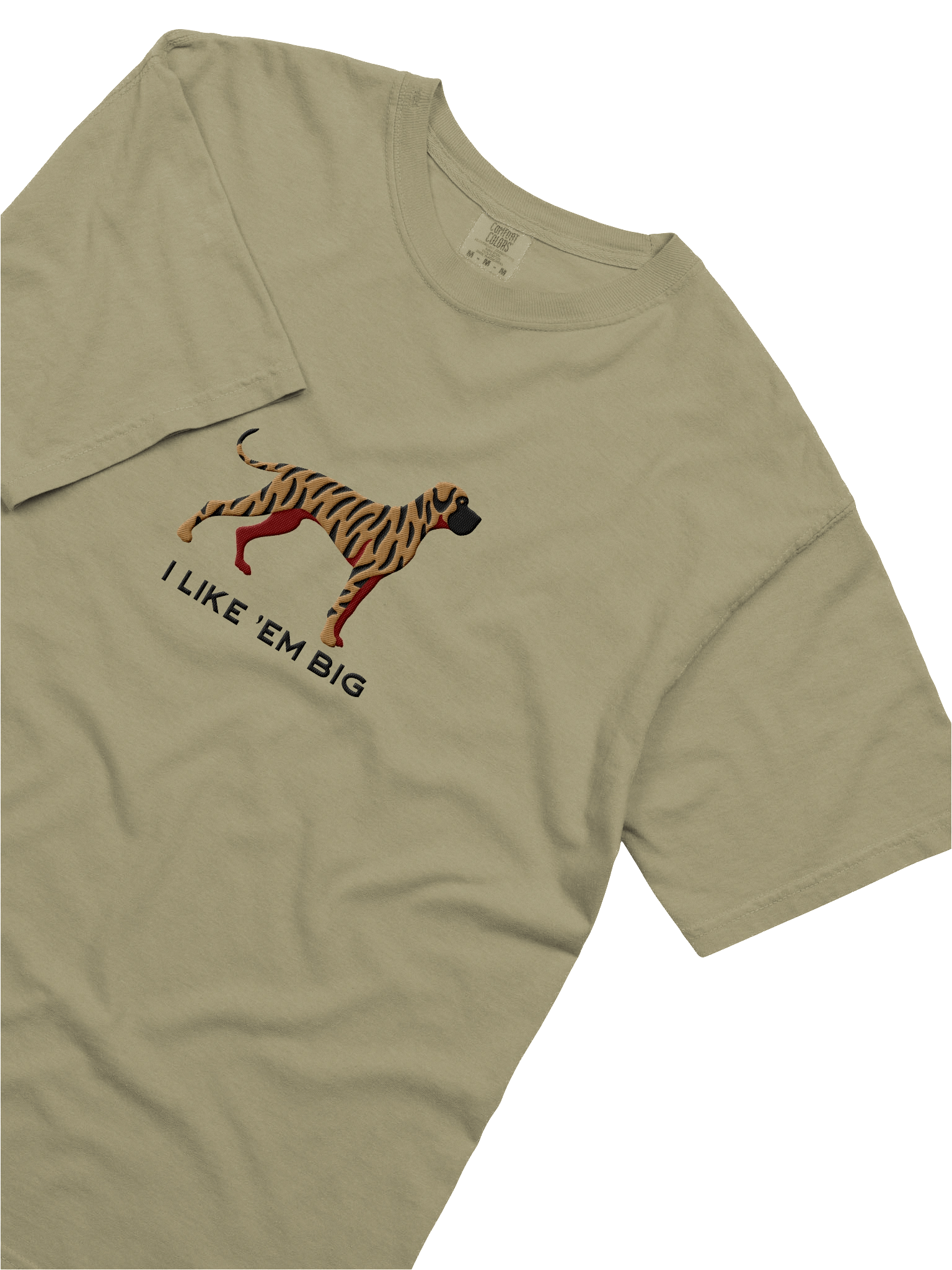 I Like 'Em Big T-Shirt(Embroidered) of a Great Dane(Brindle) product image (27)