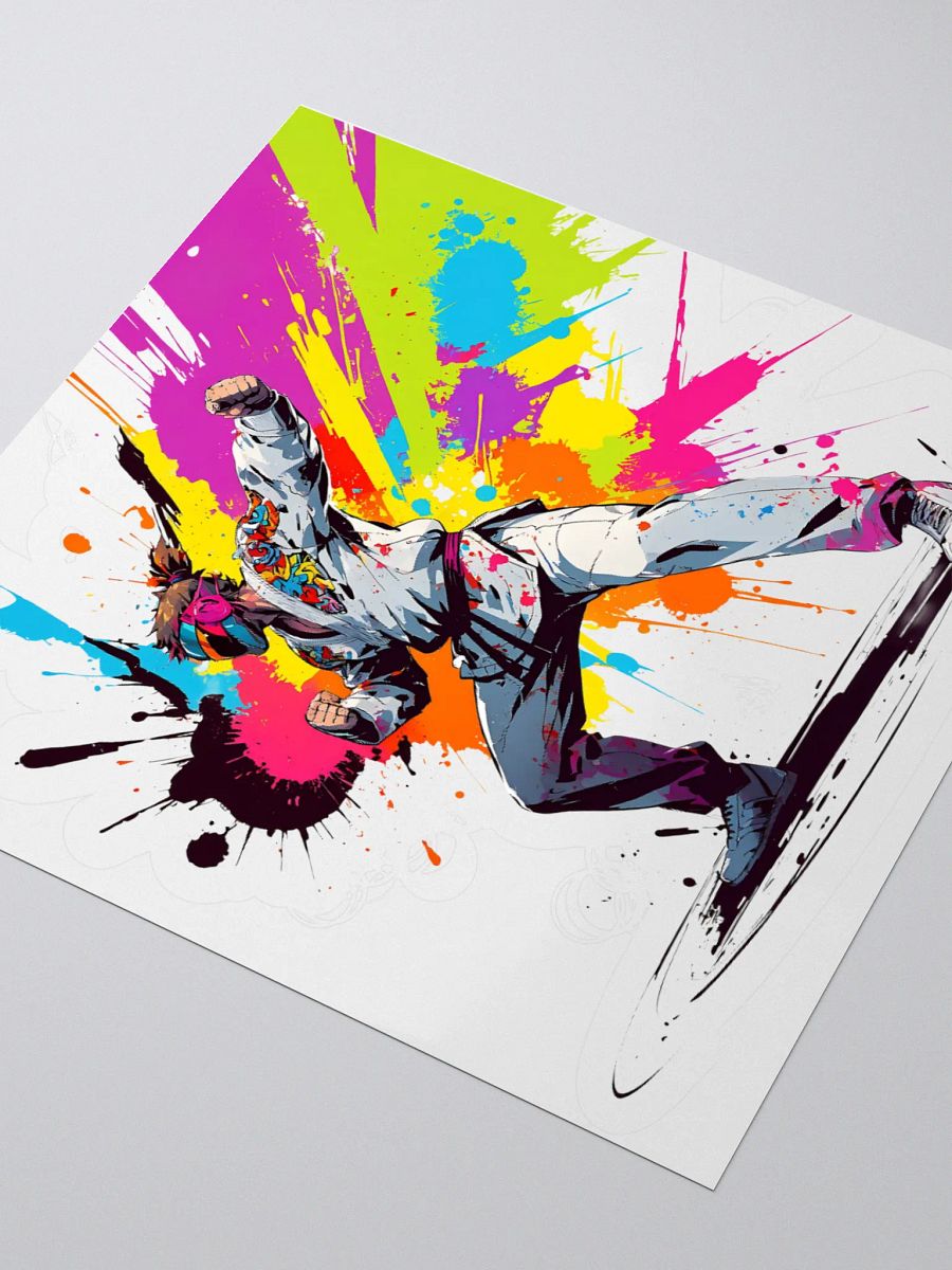Kiss Cut Stickers ( D_0144_Color Kick Taekwondo Boy of the Streets ) product image (7)
