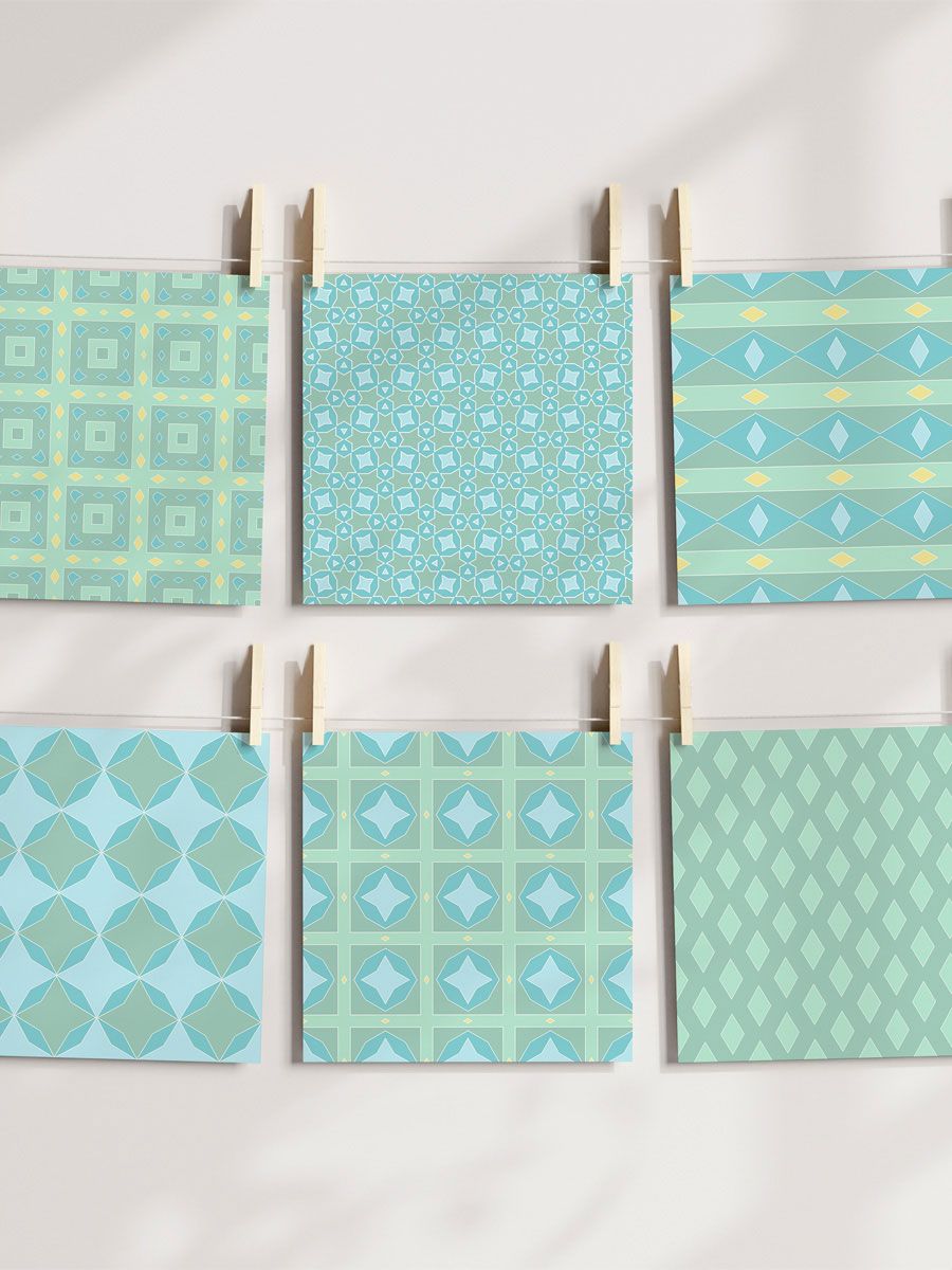 Abstract Pastels Pattern Pack 4 - Green Mix product image (4)