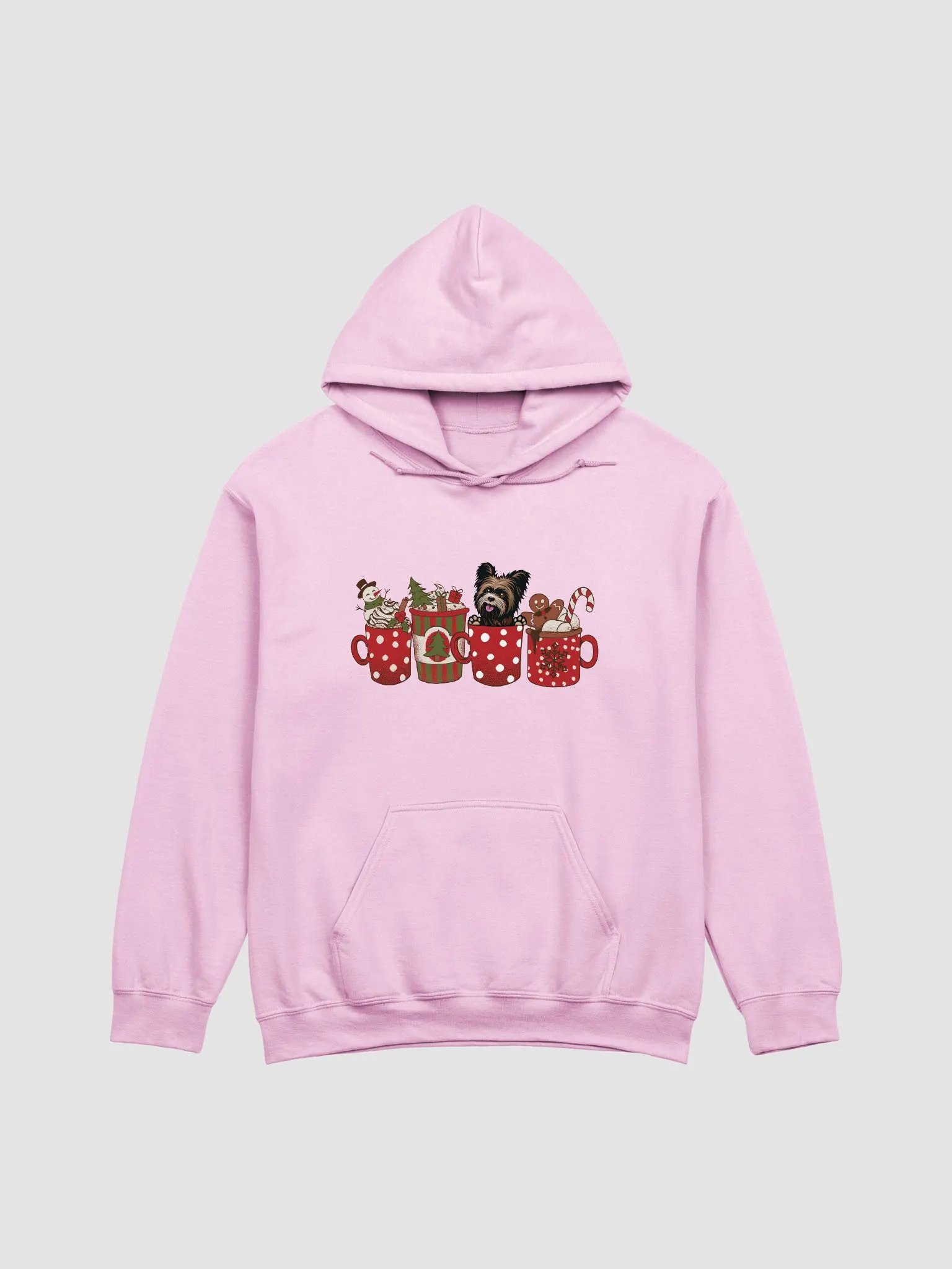 Cute Yorkshire Terrier(2) in a Christmas Cup Hooded Sweatshirt | Funny Christmas Yorkie Pup in a Cup product image (9)