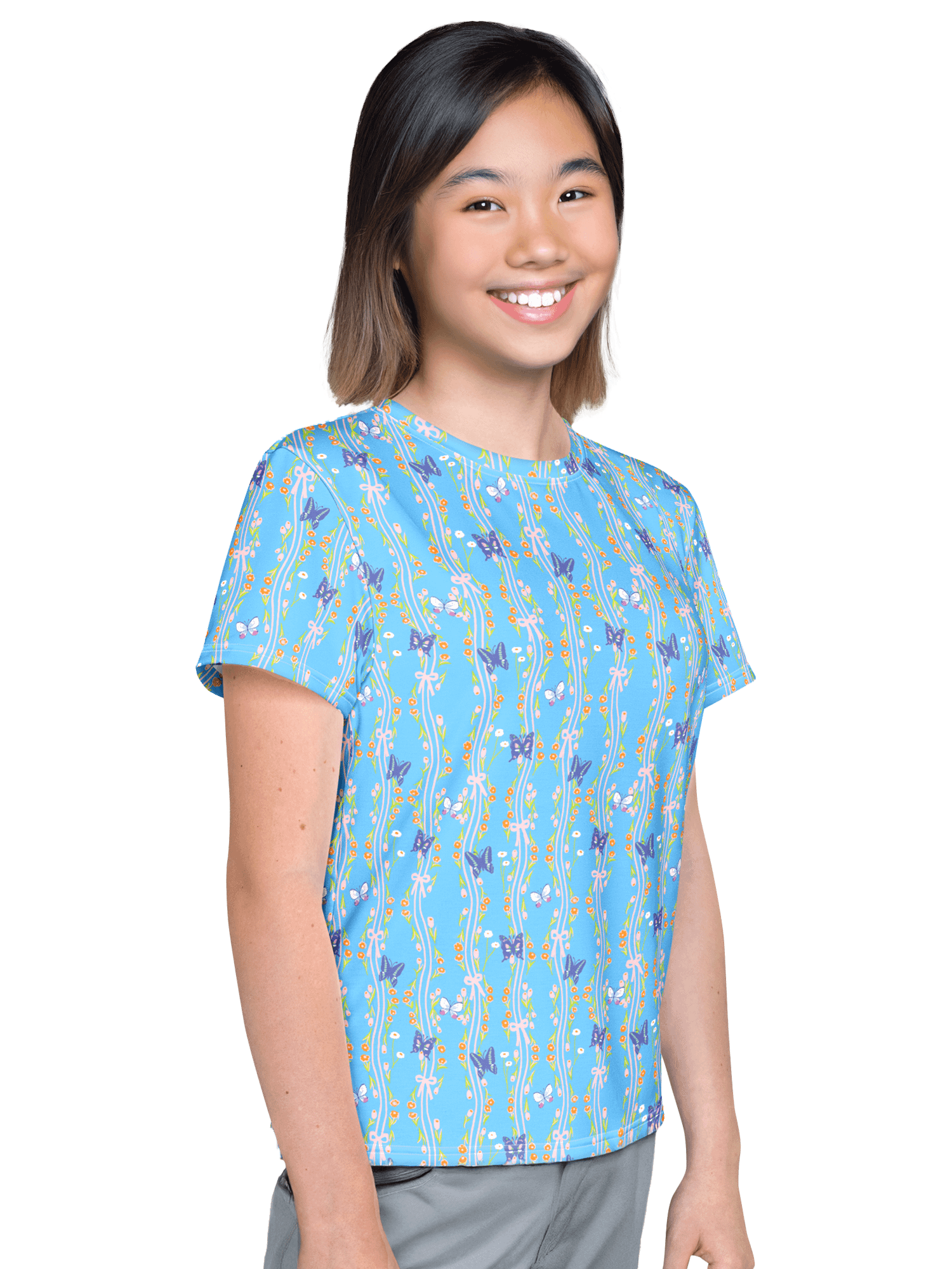 YOUTH ユース | Dancing Breeze Tee – Blue | 8-20 | 125cm-170cm product image (1)