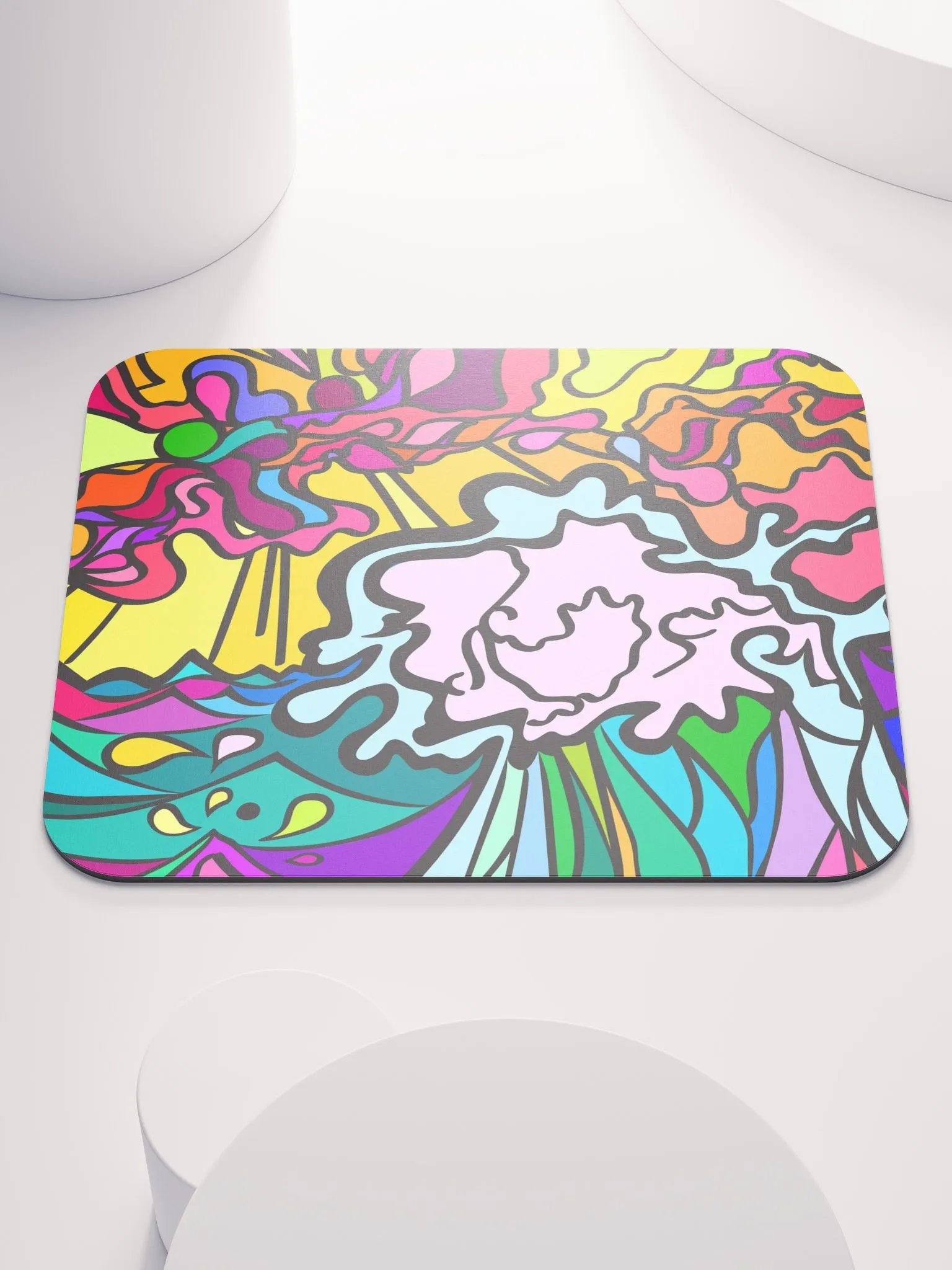 Vibrant Swirls Mouse Pad – Wave at Sunset product image (1)