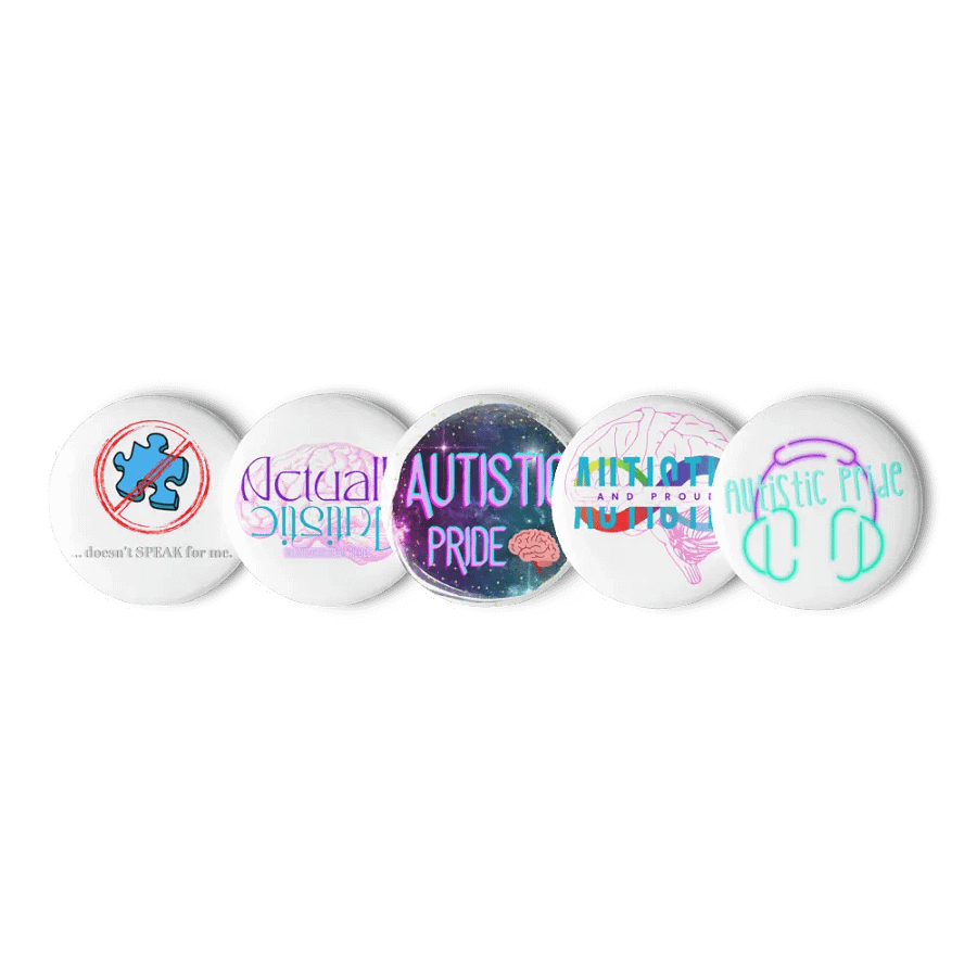 5 Button Autistic Pride Pin Pack product image (5)