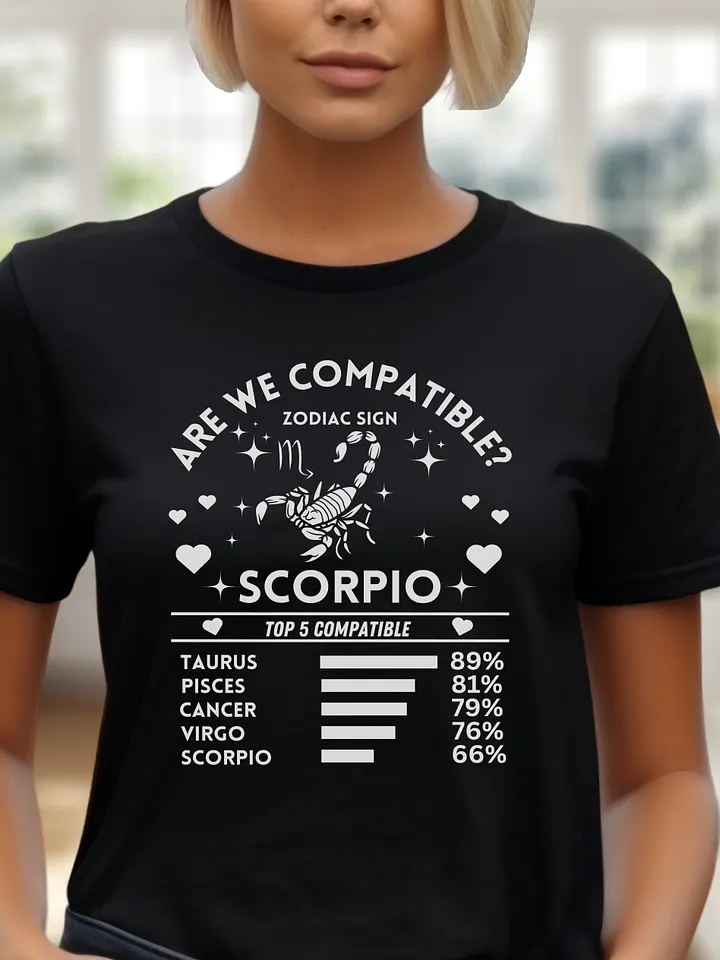 Scorpio Zodiac Sign Romantic Compatibility T-Shirt - Bella Canvas 3001 Unisex Staple T-Shirt - Dark Colors product image (1)