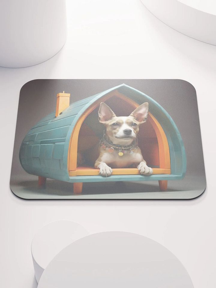 Charming Chihuahua Doghouse Mouse Pad product image (1)