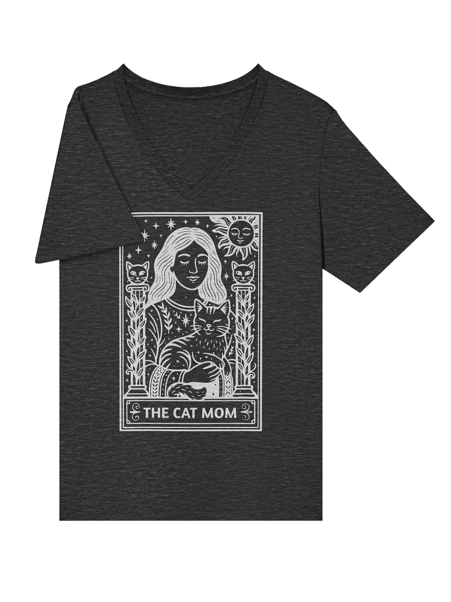 ✨ “V-Neck Cat Mom Tarot Tee [White Print]” product image (10)