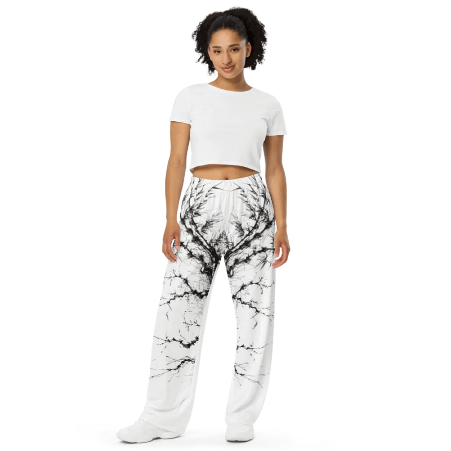 Bamboo Print Unisex Wide-Leg Pants product image (9)