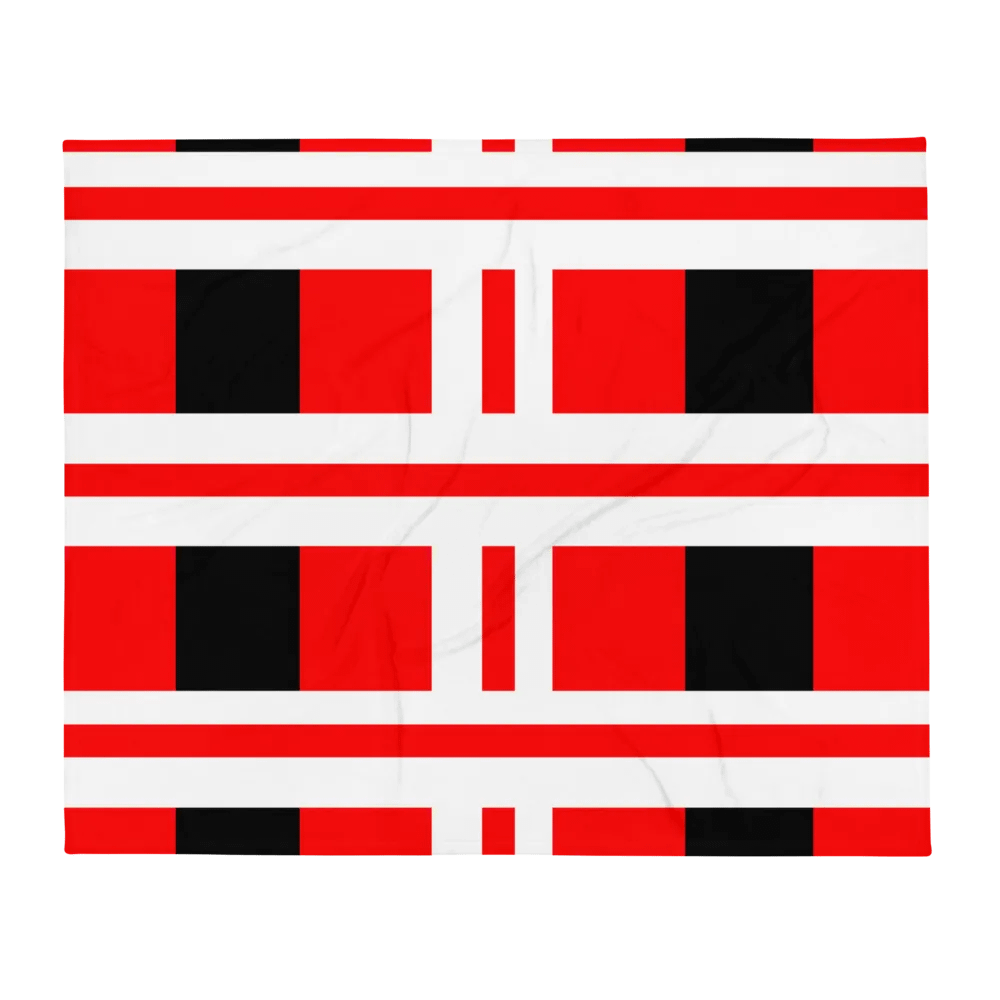 Red And Black With White Strips Throw Blanket product image (2)