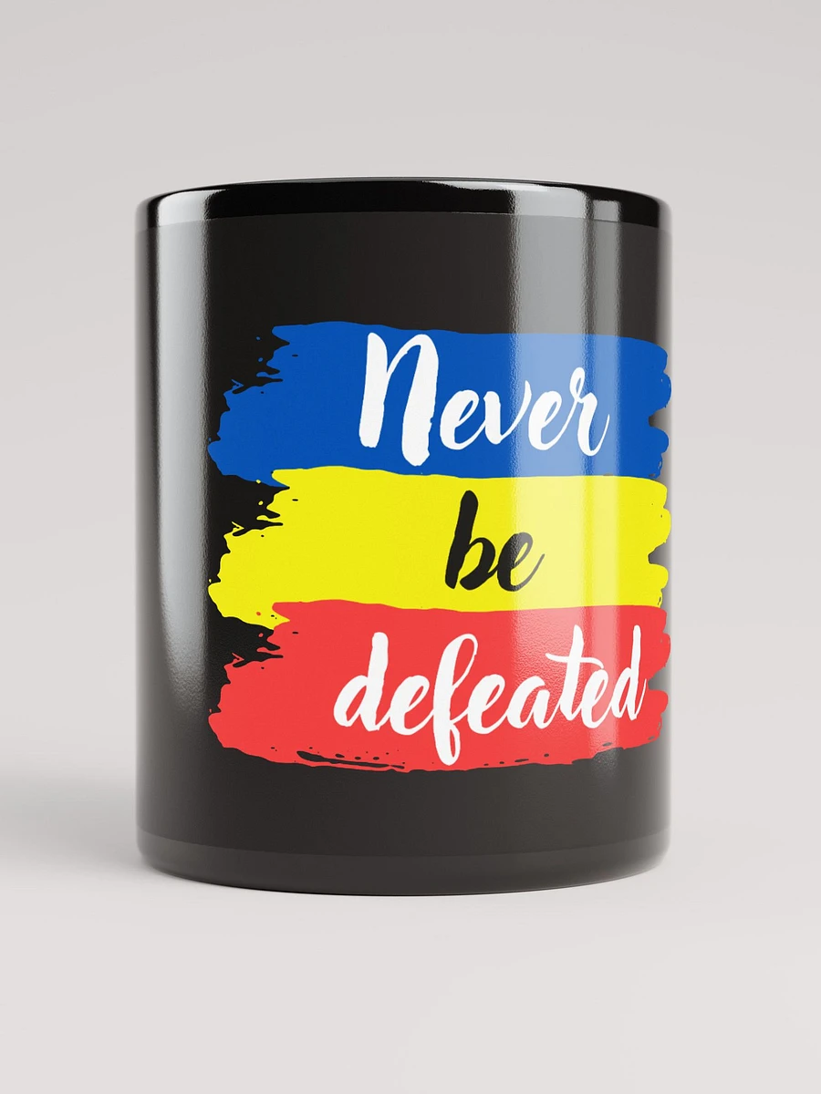 Never Be Defeated Motivational Black Glossy Mug product image (5)