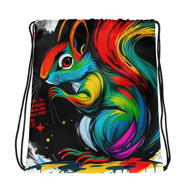 Vibrant Squirrel All-Over Drawstring Bag product image (1)