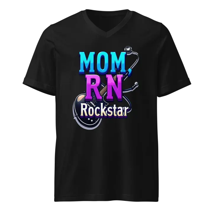 Rockstar, RN, mom, guitar Tribute V-Neck Tee product image (1)