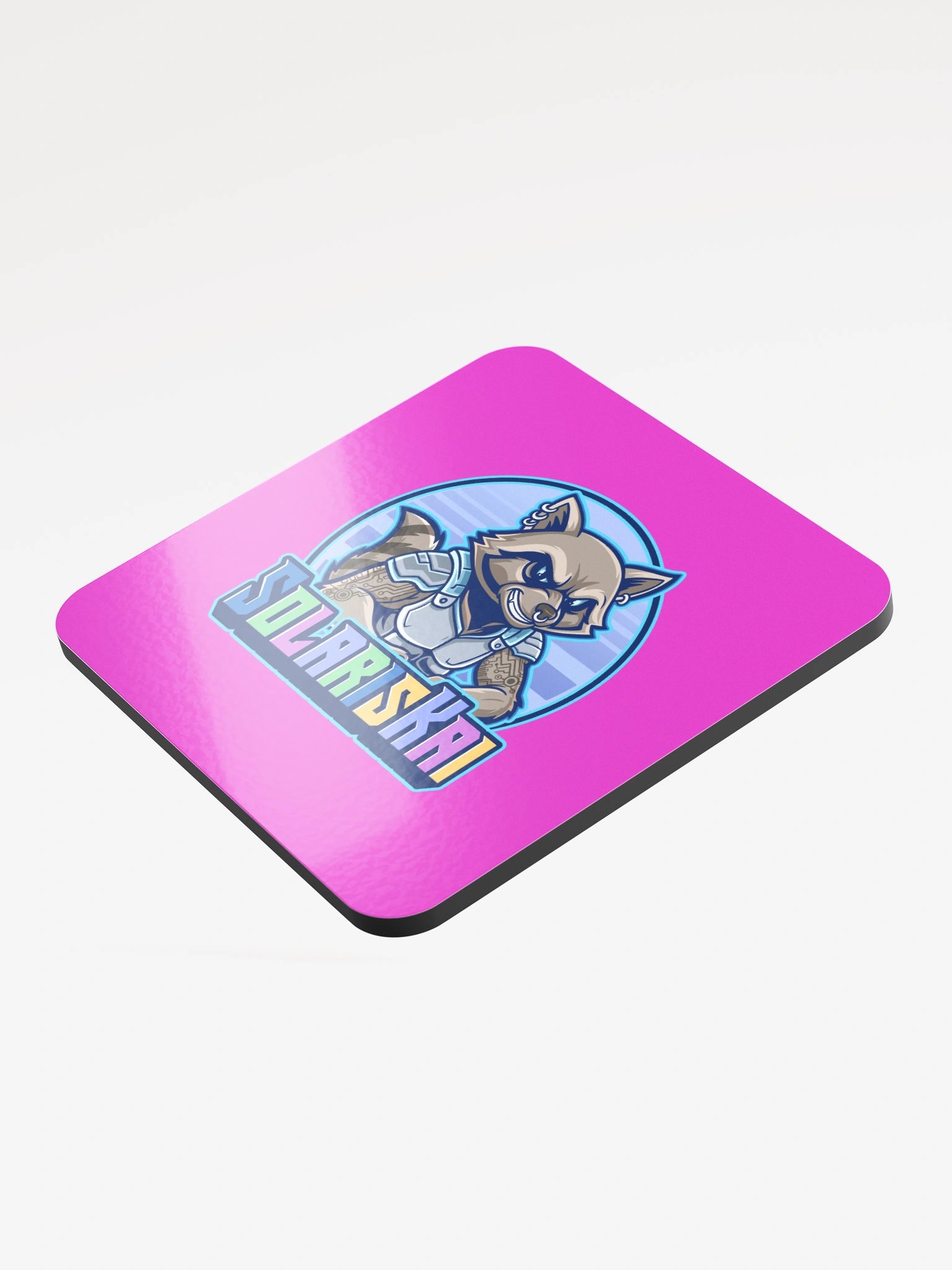 Kai the Raccoon Glossed Coaster product image (3)
