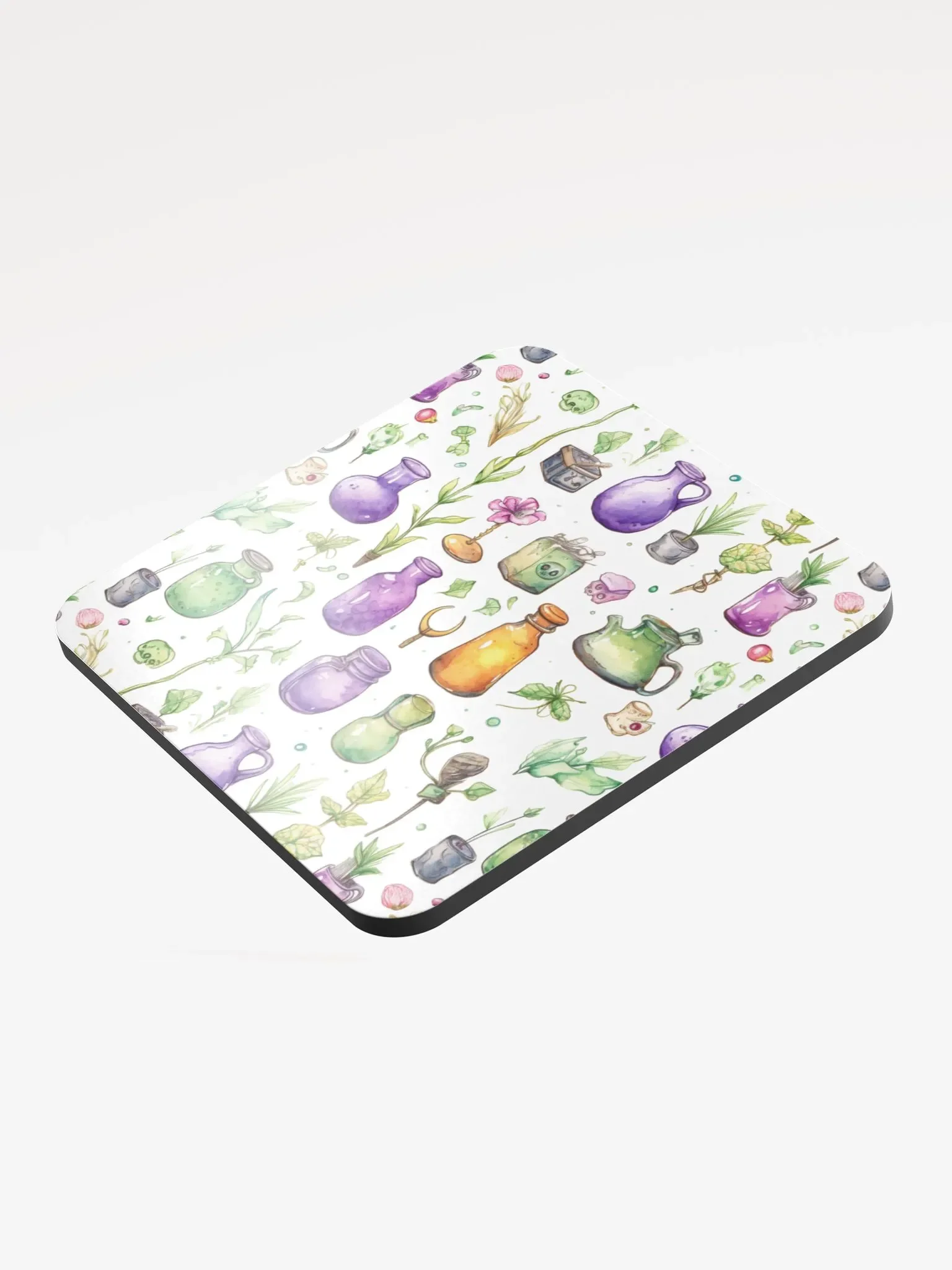 Glossed Cork Coaster 🟩 🔶 🟪 Fascinating Watercolor Pattern - Motif 4 product image (3)