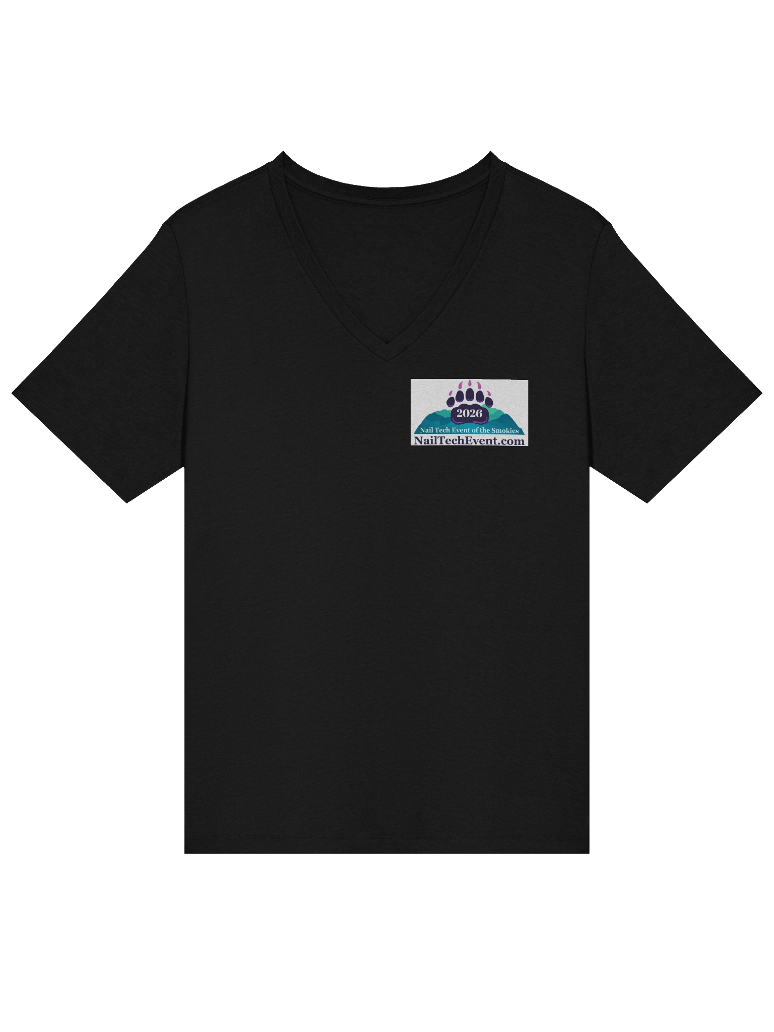 2026 Smokies Nail Tech Relaxed V-Neck Tee (white logo) product image (3)