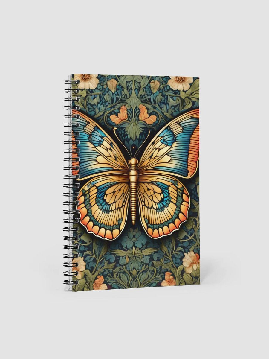 SPIRAL NOTEPAD WILLIAM MORRIS INSPIRED BUTTERFLY ONE product image (1)