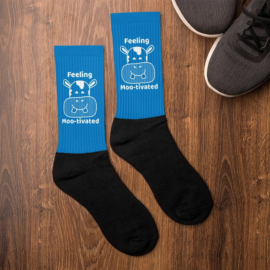 Feeling Mootivated Blue Cow Socks product image (6)