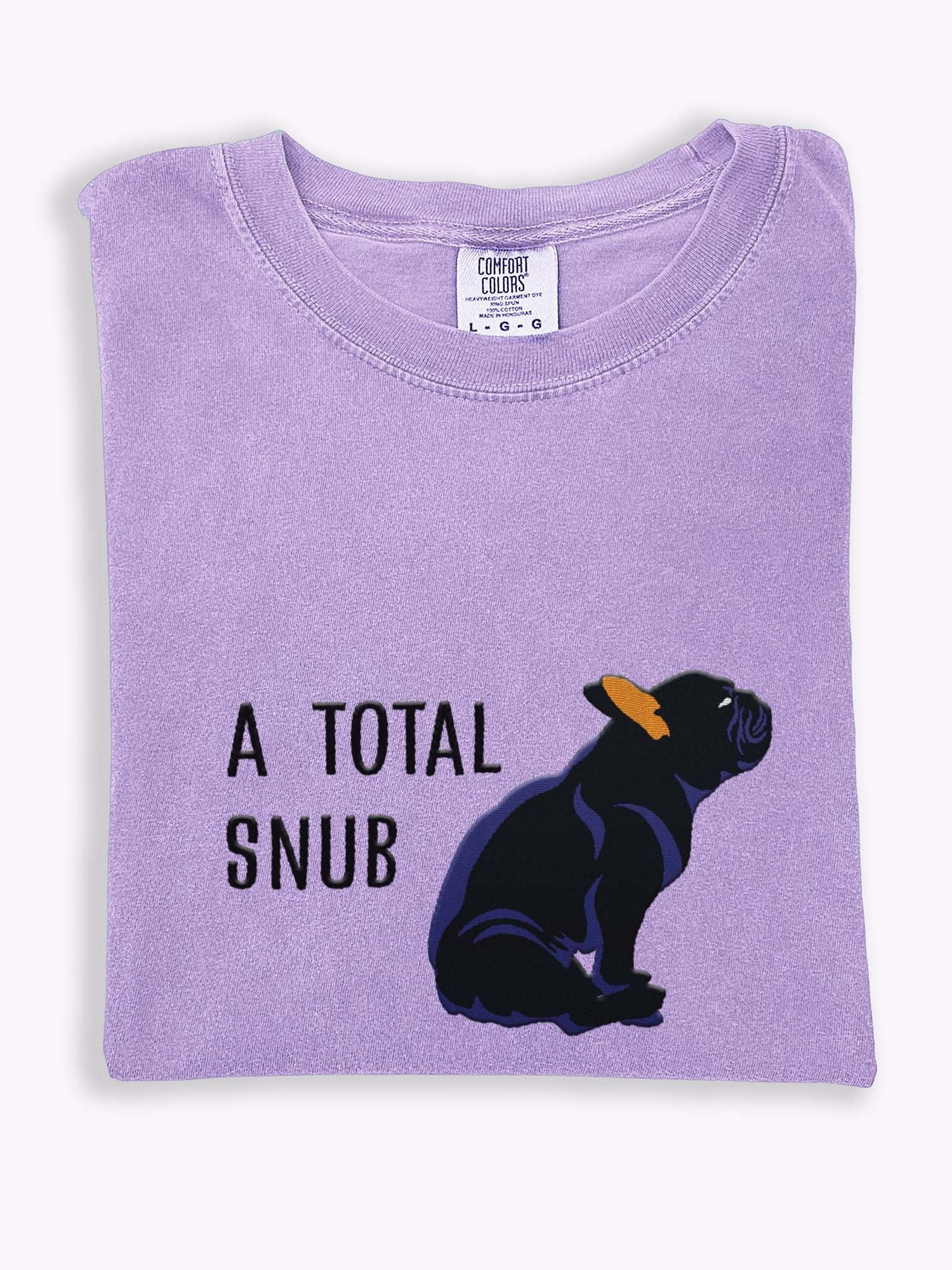 A Total Snub T-Shirt(Embroidered) of a French Bulldog(Black) product image (1)