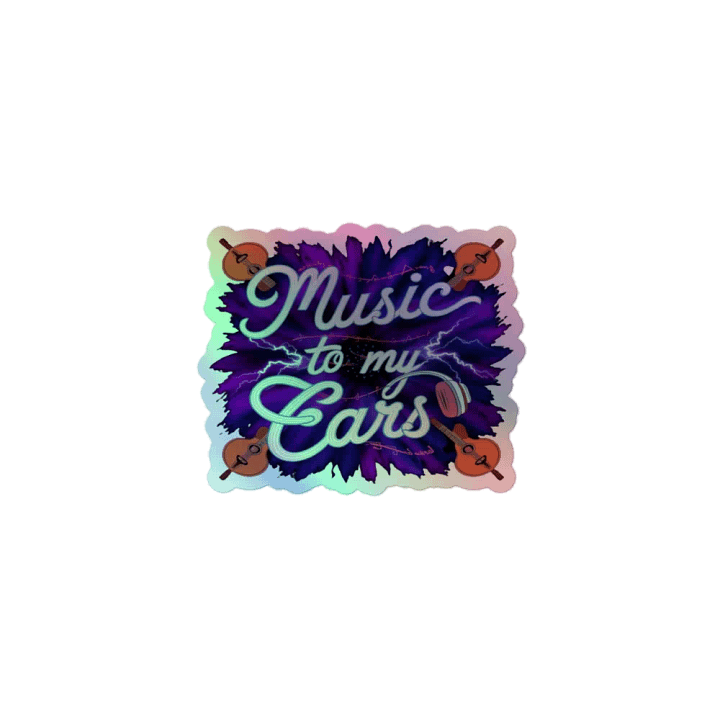 Holographic "Music to My Ears" Sticker - Vibrant Musical Decal product image (1)