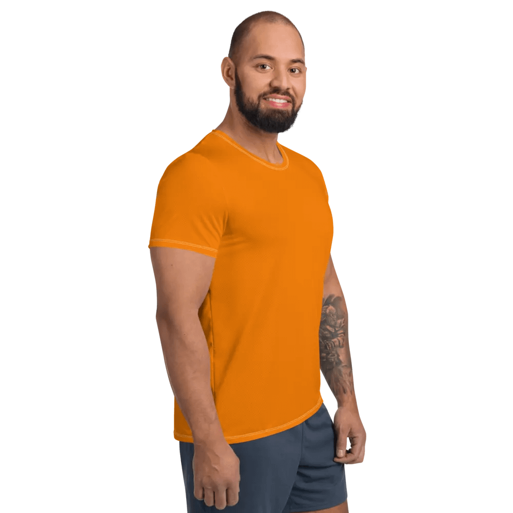 Plain Color Orange Athletic T-Shirt product image (4)