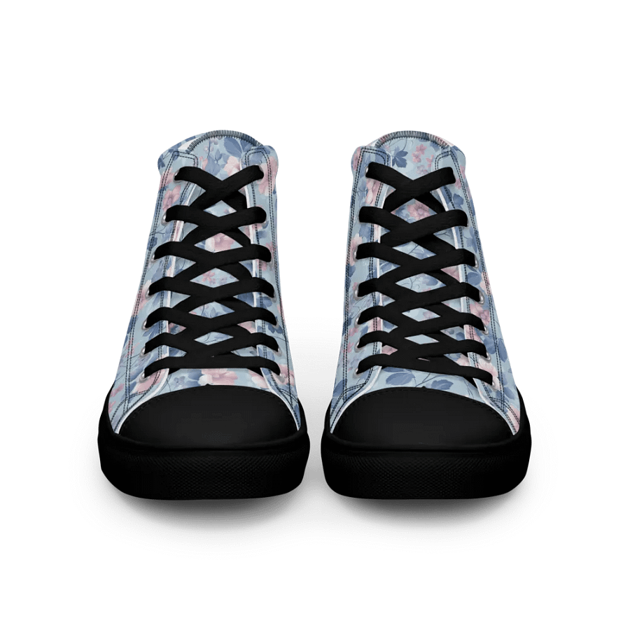 Serene Blue Blossoms High Top Canvas Sneakers product image (4)