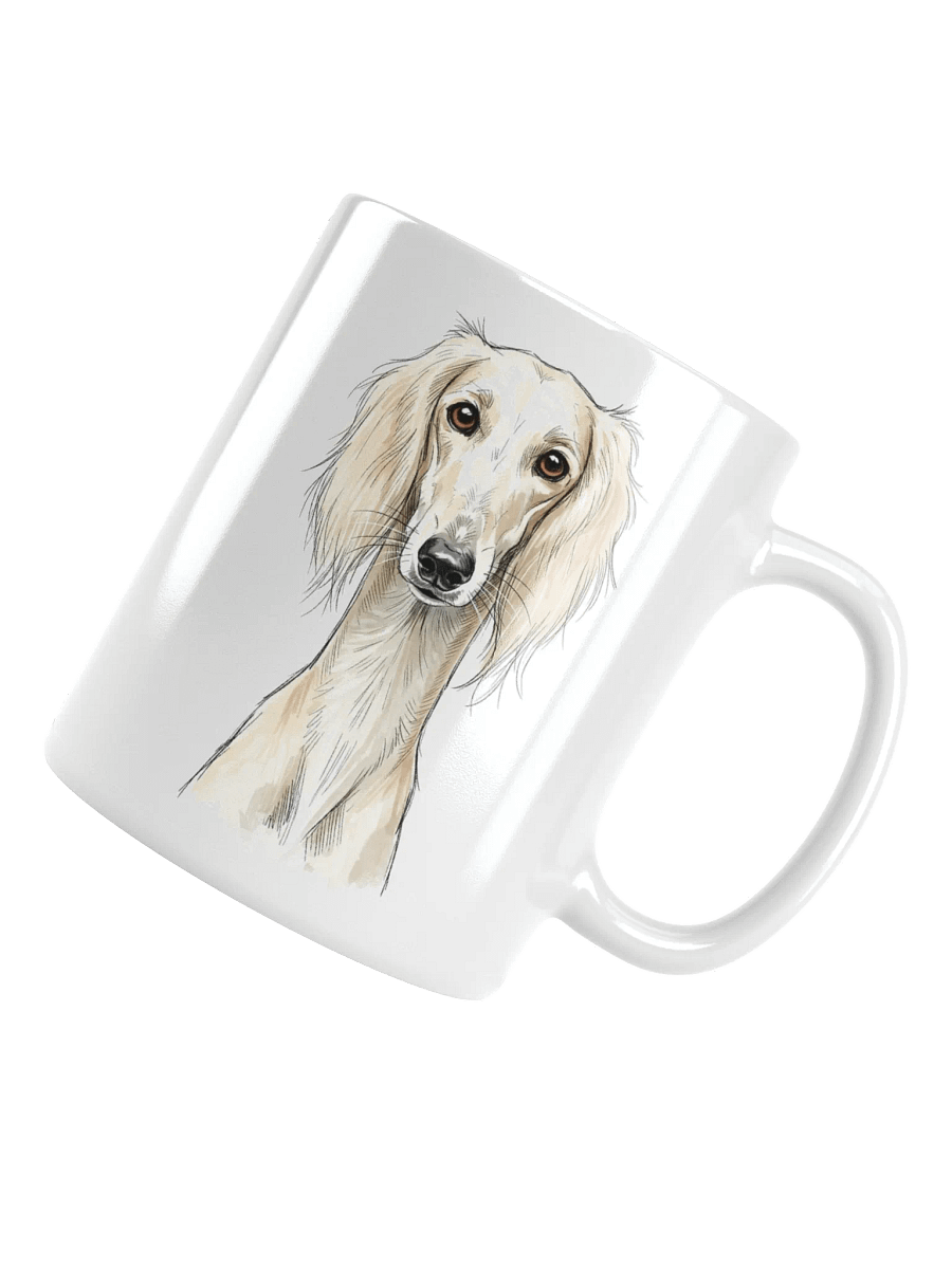 Saluki Dog Sketchy ish Art Chic Small Ceramic Mug product image (1)