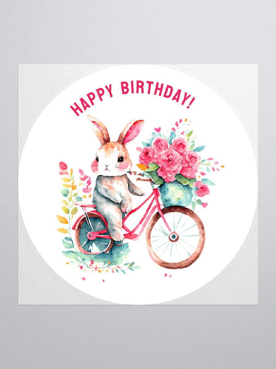 Birthday Greetings Bunny Riding a Floral Bike product image (2)