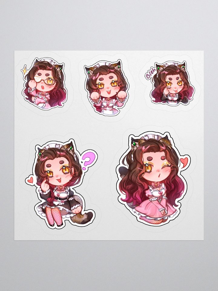 SamSasstic Cat Maid Chibi Kiss Cut Stickers product image (3)