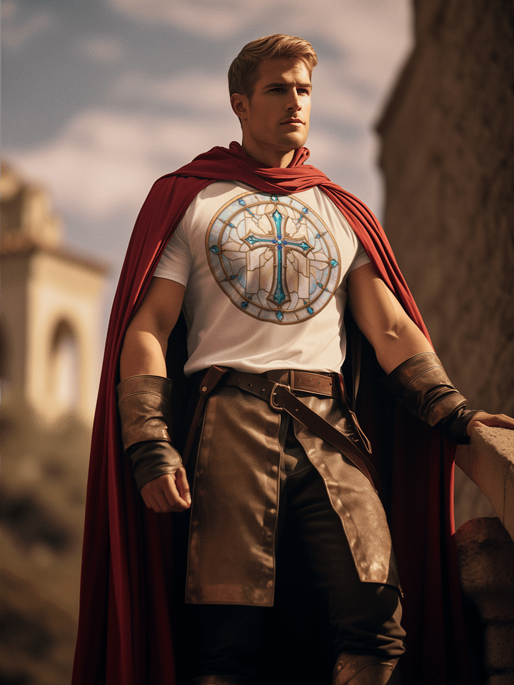 Divine Cross Stained Glass Men's Tee product image (1)