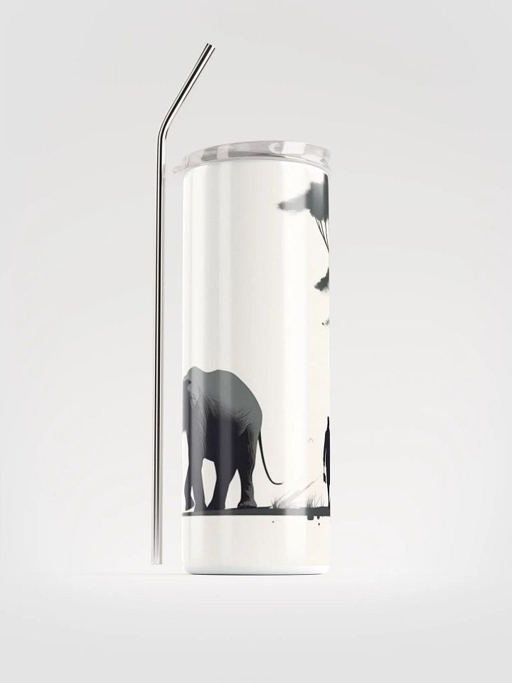 Monochrome Stainless Steel Water Bottle - Elephant product image (1)