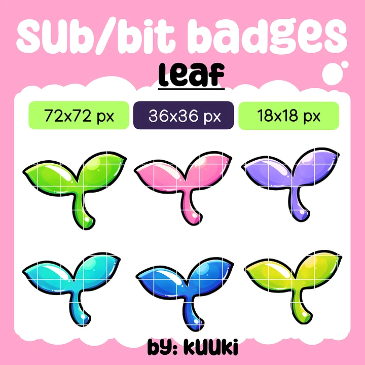 [Sub & Bit Badge] LEAF | Twitch Graphics | Youtube | Discord product image (1)
