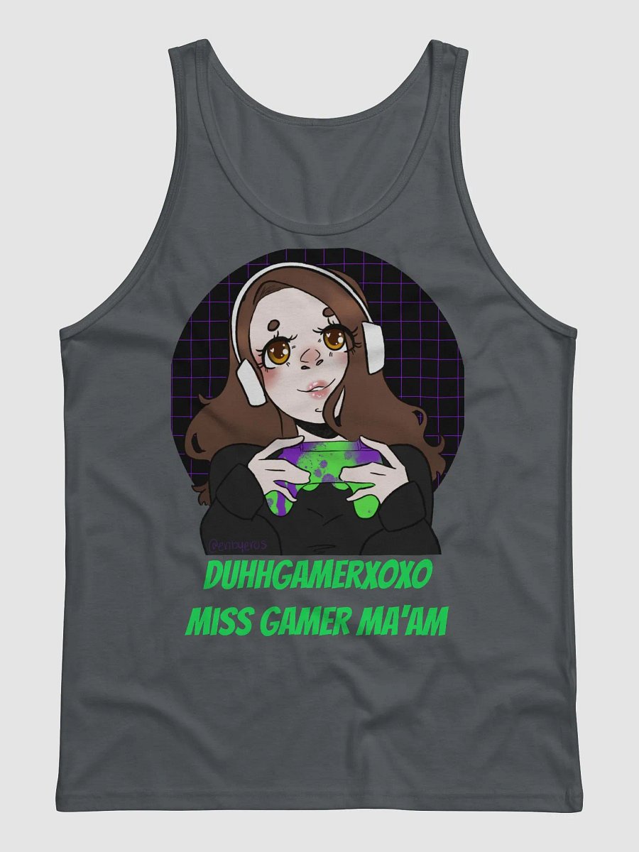 DuhhGamerXOXO/Miss Gamer Ma'am Jersey Tank - Green Text product image (1)