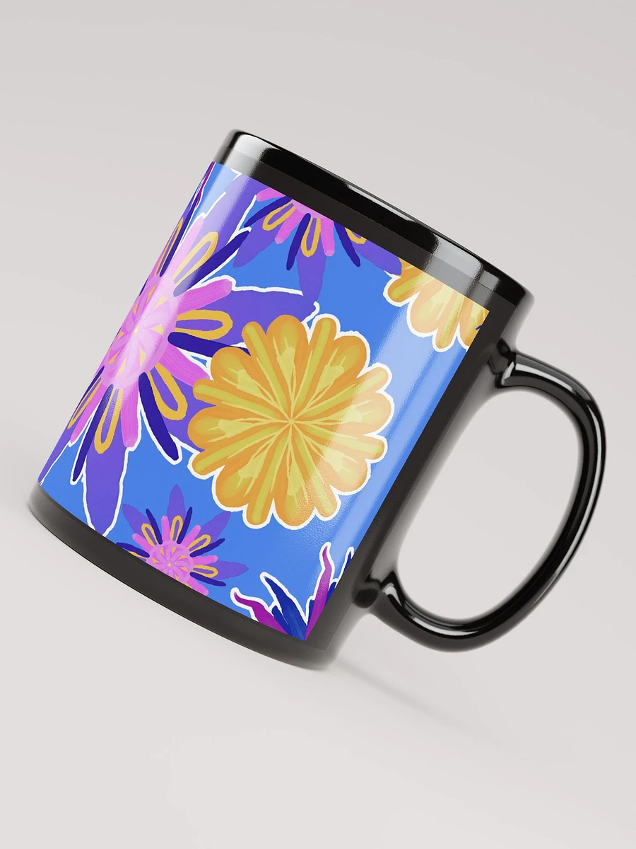 Fanciful Flowers on Powder Blue Black Mug product image (7)
