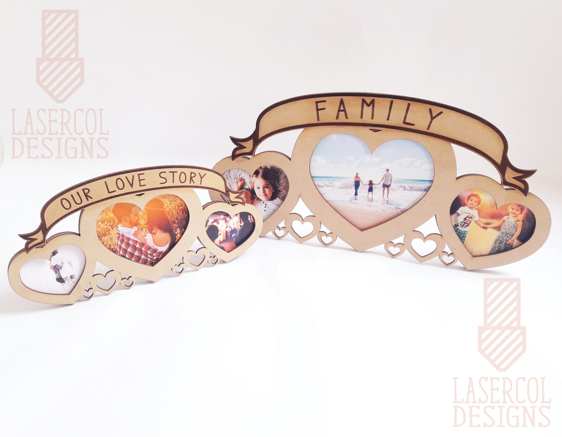 Heart Shaped Photo Frame (2 Sizes) - Laser Cut Files product image (6)