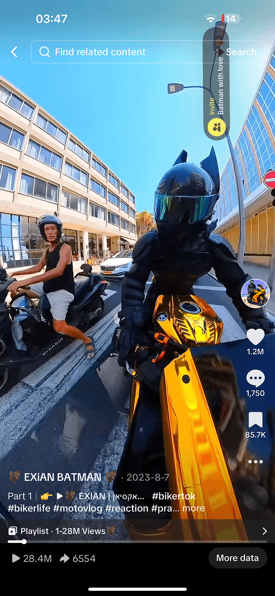 Personal video hello, B-day greeting from Batman Biker! product image (6)