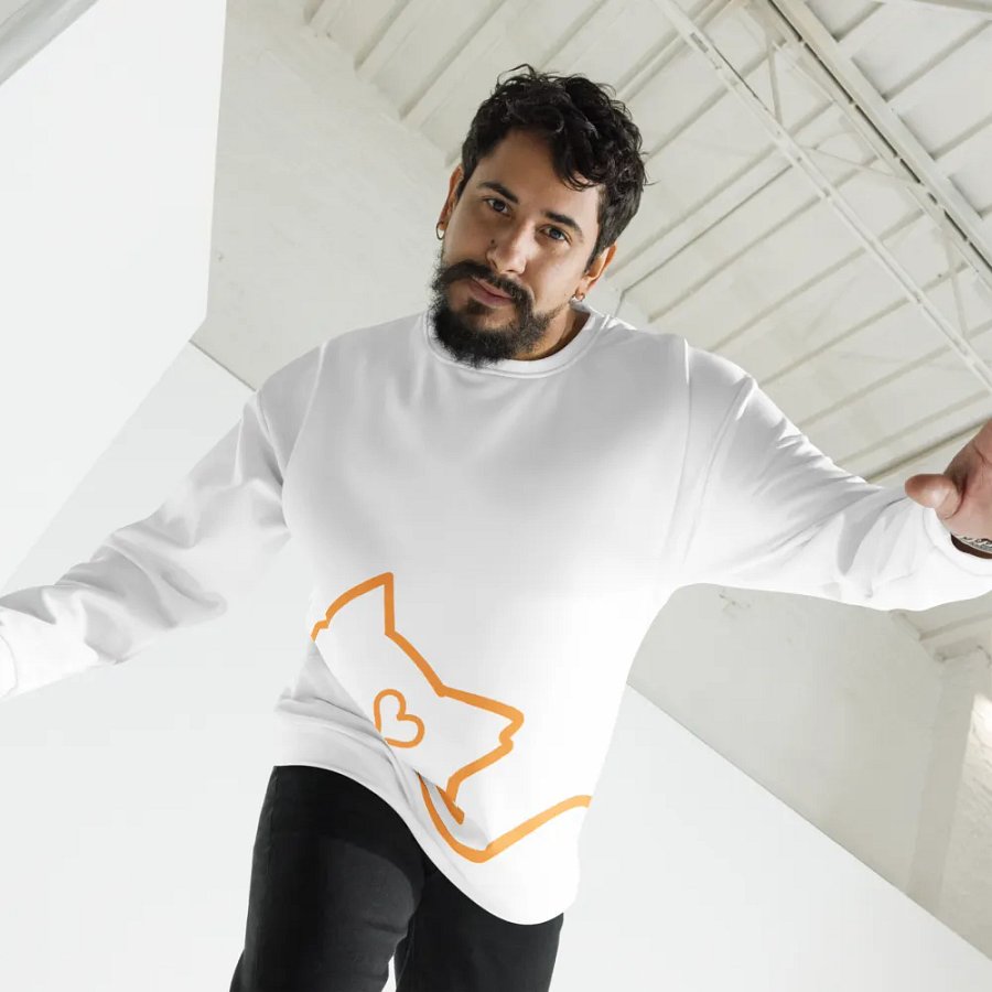 Mellow Ribbon Sweater (White and Orange) product image (1)