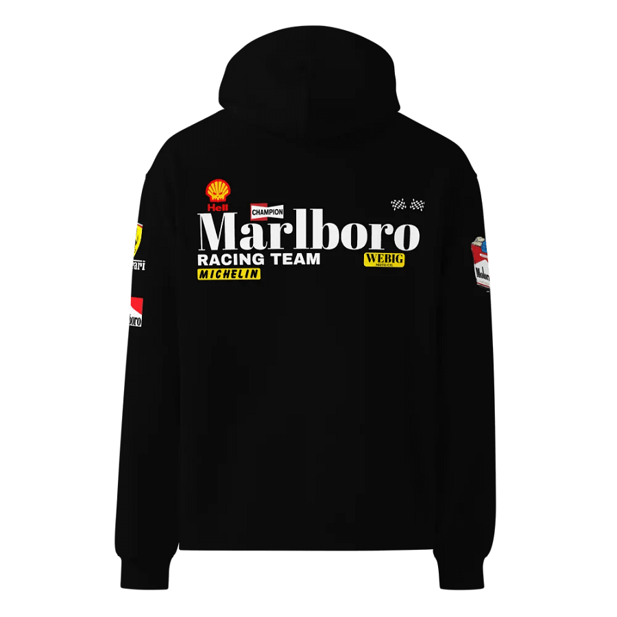 FERRARI MARLBORO Logo Unisex Oversized Black Hoodie product image (2)