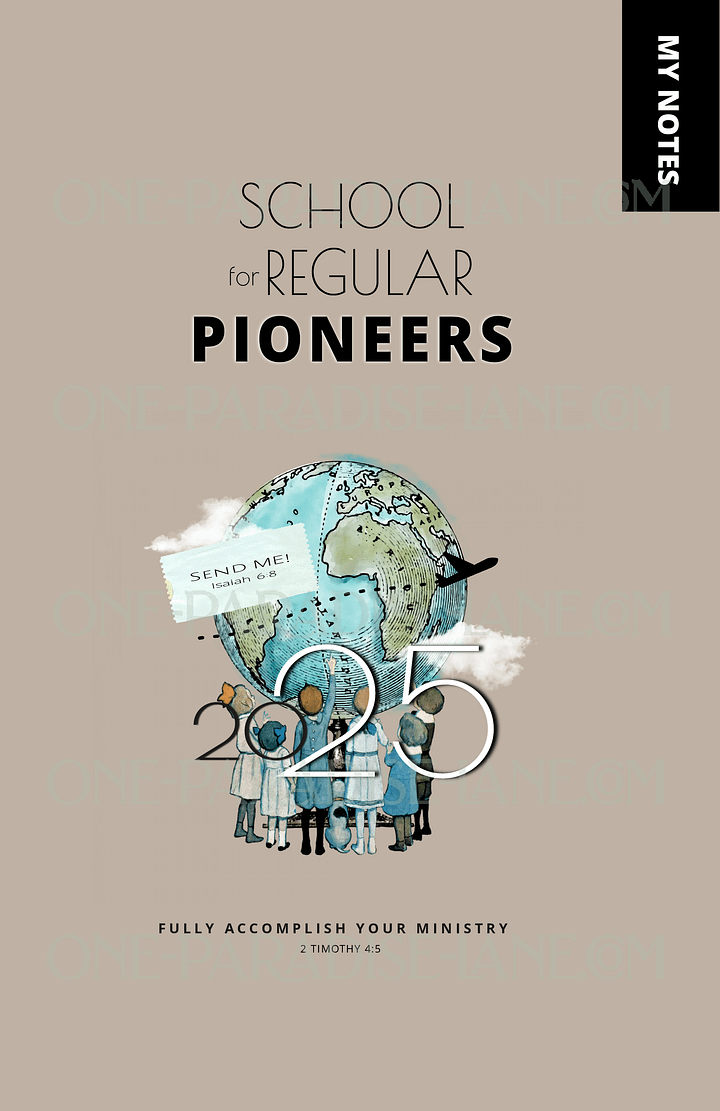 2025 Regular Pioneer School Digital Notebook | Vintage Globe | Soft Mocha, Dusty Blue (PDF) product image (1)