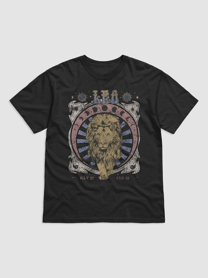 Leo Zodiac Sign Tee | Art Nouveau-Style Grunge Streetwear T-Shirt for July 23 and August 22 Birth Months product image (7)