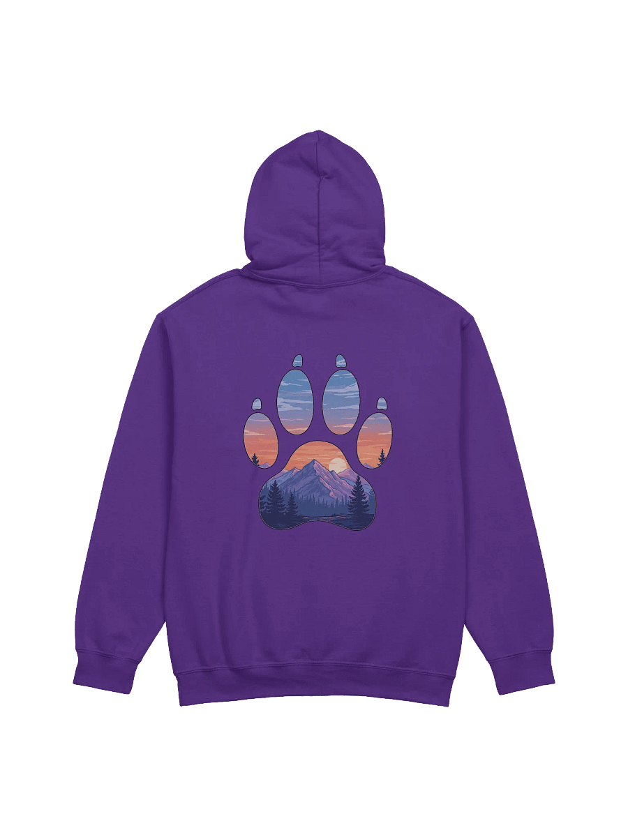 Mountain Adventure Hoodie with Paw Print Mountain Landscape Design product image (1)
