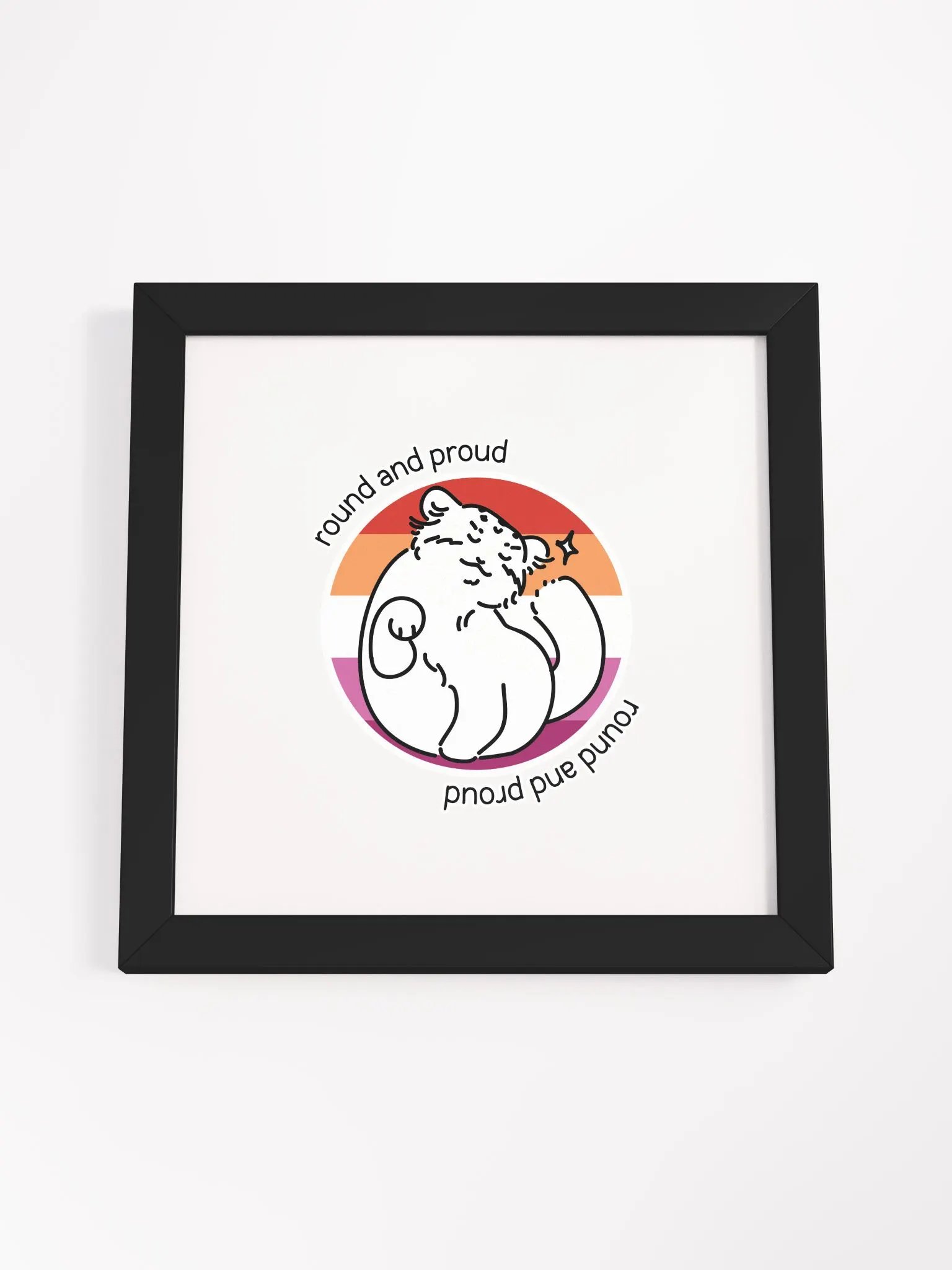 Round and Proud Manul Lesbian Version - Framed Print product image (10)