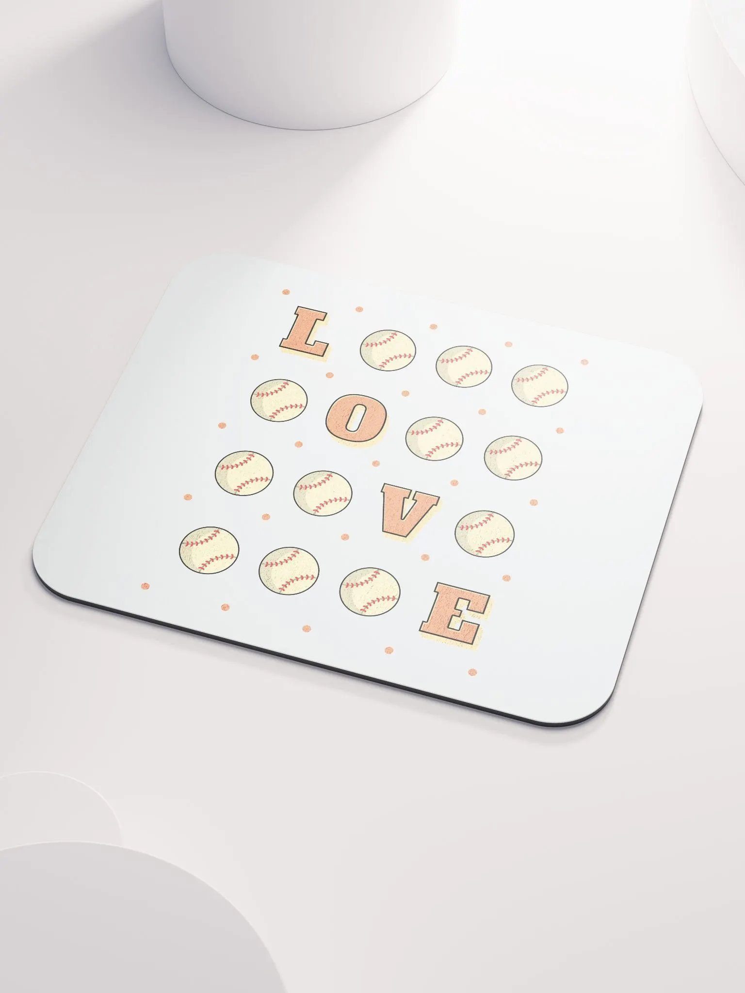 Love Baseball Square Grid Mouse Pad product image (3)
