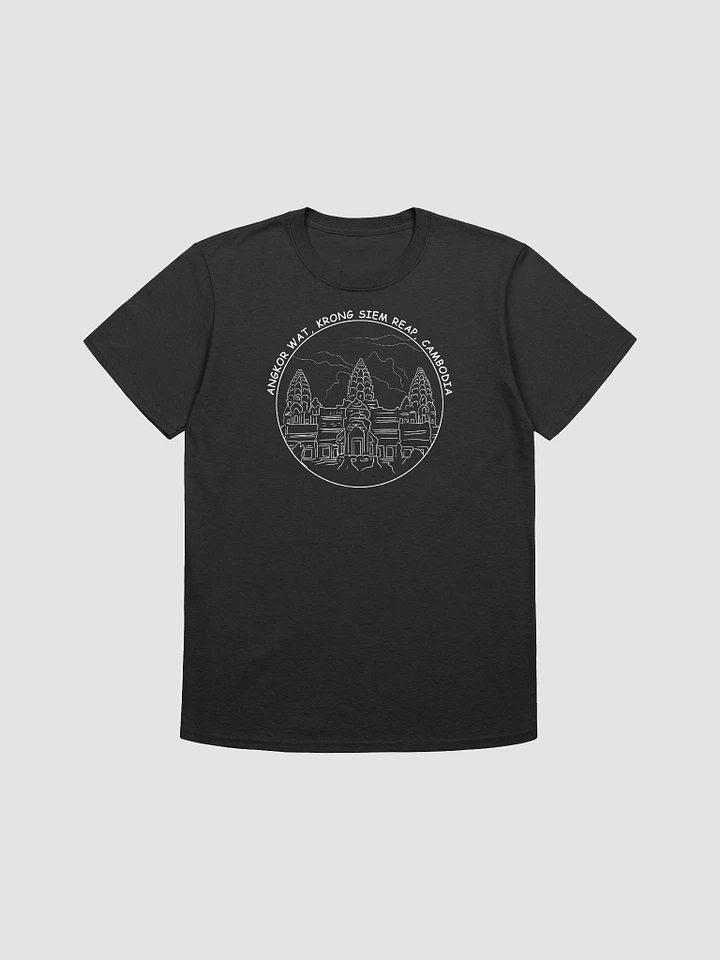 Angkor Wat Temple Cambodia White on Black T-Shirt product image (2)