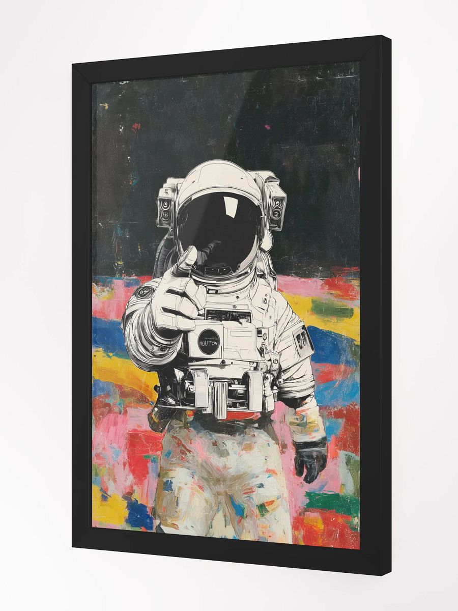 Astronaut Vibrant Ayous Wood Framed Matte Poster product image (3)