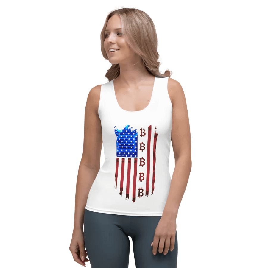 Bitcoin Flag All-Over Print Women's Tank Top product image (1)