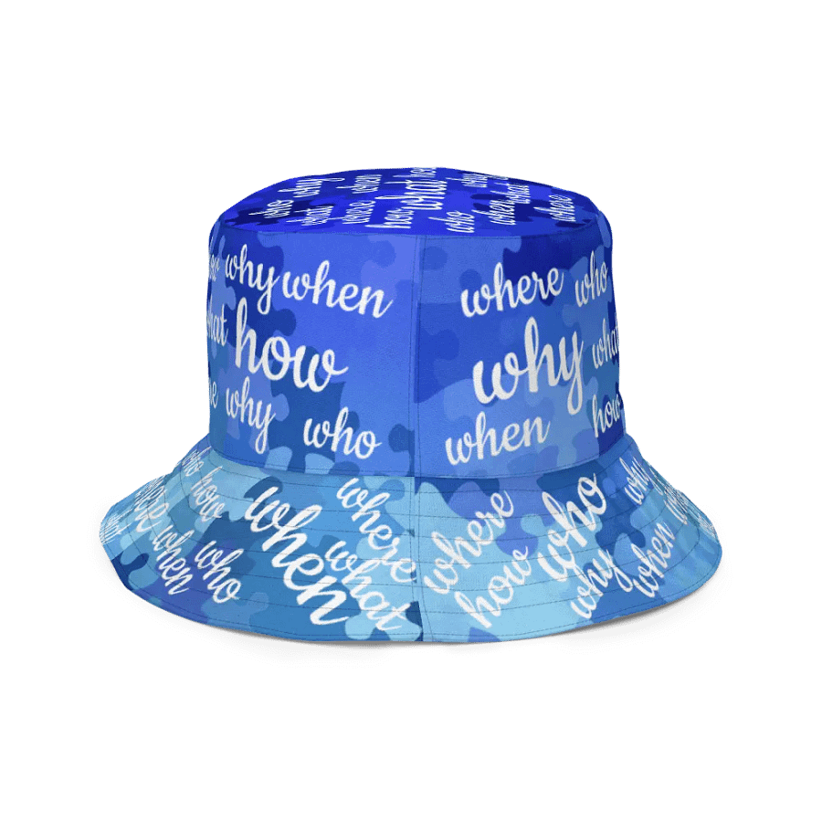 How Puzzling Blue Reversible Bucket Hat product image (4)
