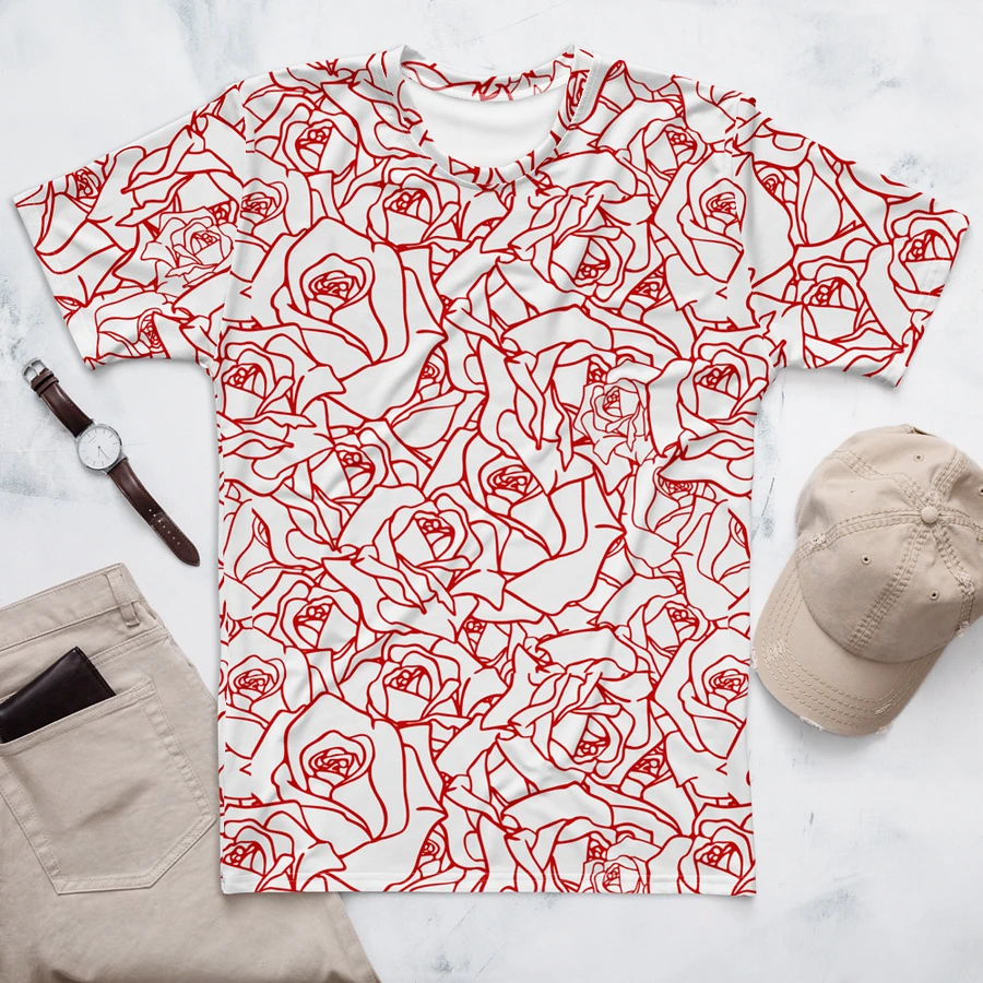 Loads of Roses · white-red crew neck t-shirt product image (20)