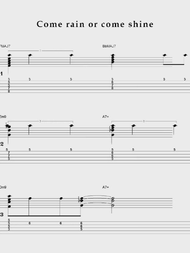 Come rain or come shine - Guitar sheet music product image (1)